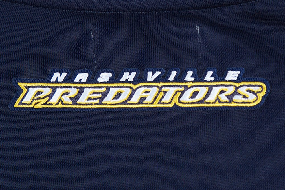 NHL Navy Nashville Predators Pro Standard Women's Area Code Cropped Pullover Sweatshirt