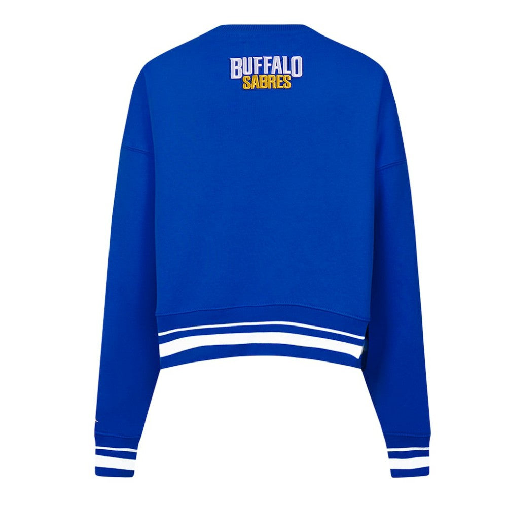 NHL Royal Buffalo Sabres Pro Standard Women's Area Code Cropped Pullover Sweatshirt