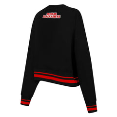 NHL Black Chicago Blackhawks Pro Standard Women's Area Code Cropped Pullover Sweatshirt