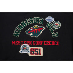 NHL Black Minnesota Wild Pro Standard Women's Area Code Cropped Pullover Sweatshirt