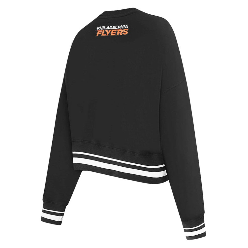 NHL Black Philadelphia Flyers Pro Standard Women's Area Code Cropped Pullover Sweatshirt