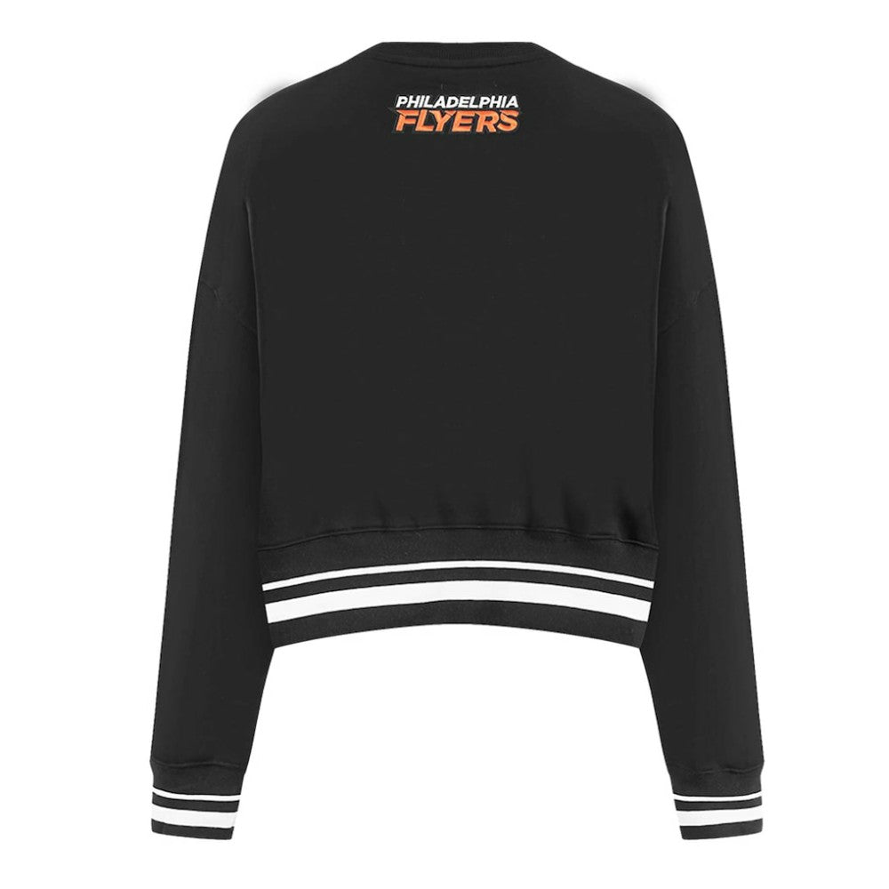 NHL Black Philadelphia Flyers Pro Standard Women's Area Code Cropped Pullover Sweatshirt