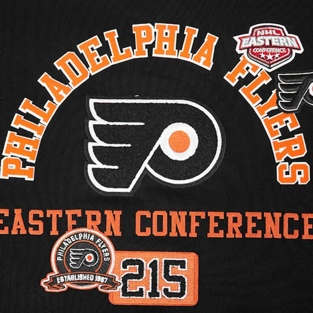 NHL Black Philadelphia Flyers Pro Standard Women's Area Code Cropped Pullover Sweatshirt