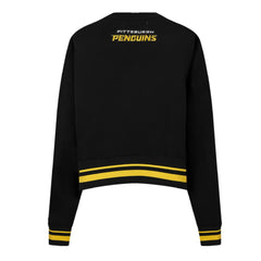 NHL Black Pittsburgh Penguins Pro Standard Women's Area Code Cropped Pullover Sweatshirt