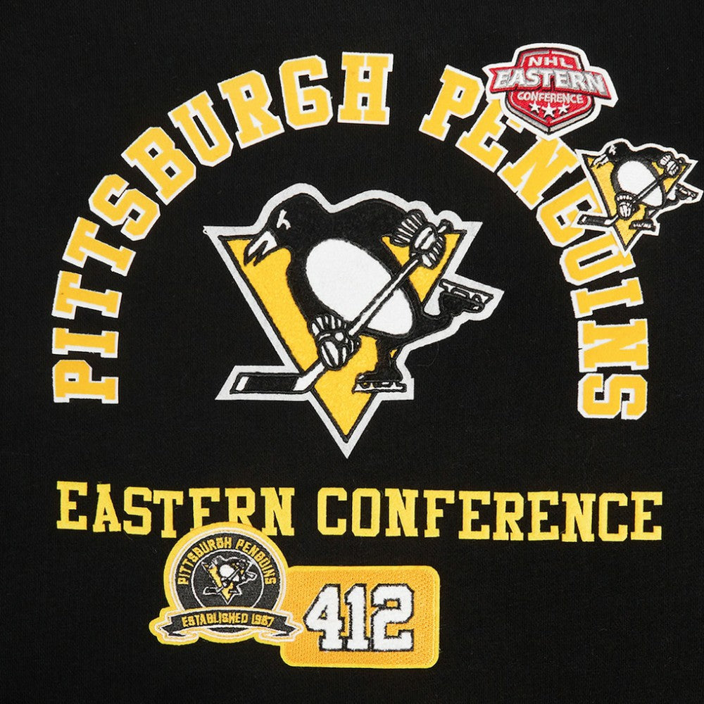 NHL Black Pittsburgh Penguins Pro Standard Women's Area Code Cropped Pullover Sweatshirt