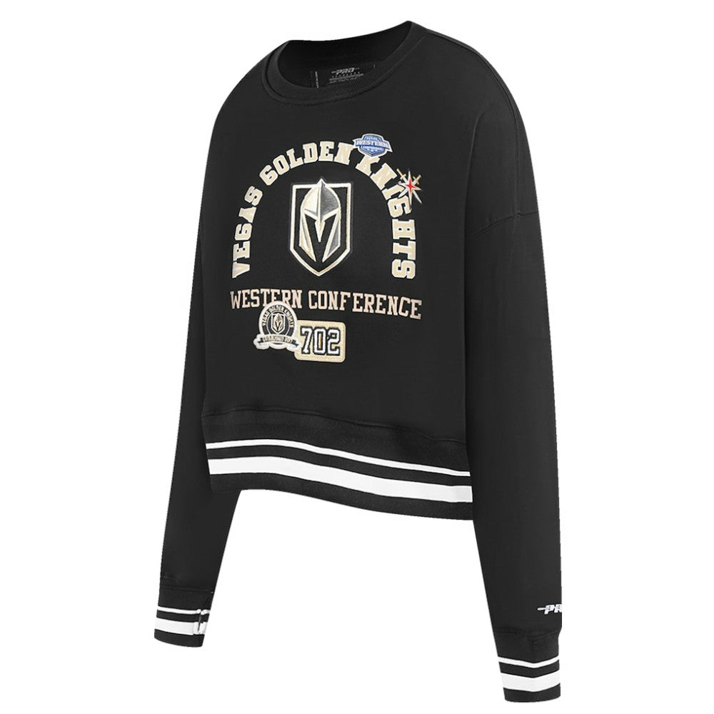 NHL Black Vegas Golden Knights Pro Standard Women's Area Code Cropped Pullover Sweatshirt