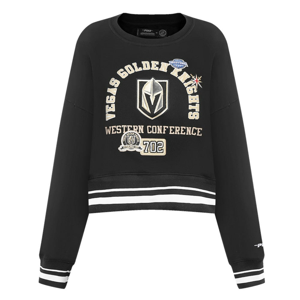 NHL Black Vegas Golden Knights Pro Standard Women's Area Code Cropped Pullover Sweatshirt