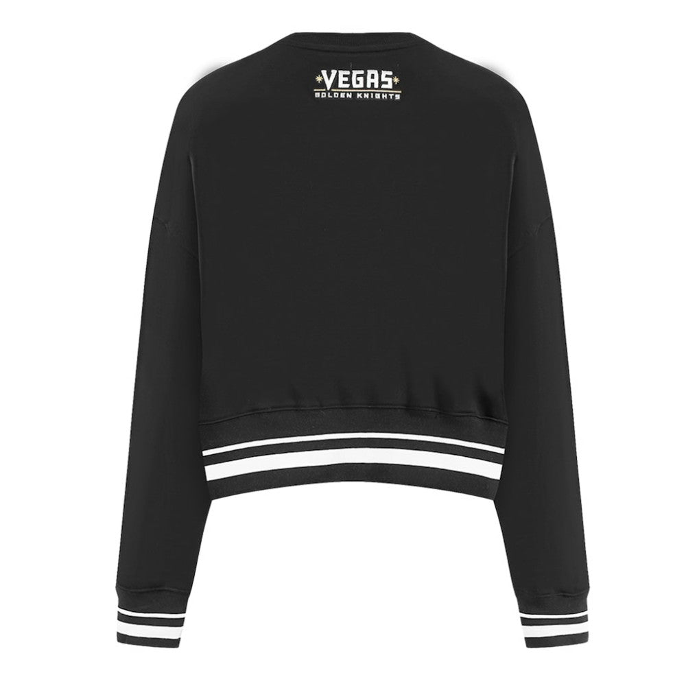 NHL Black Vegas Golden Knights Pro Standard Women's Area Code Cropped Pullover Sweatshirt