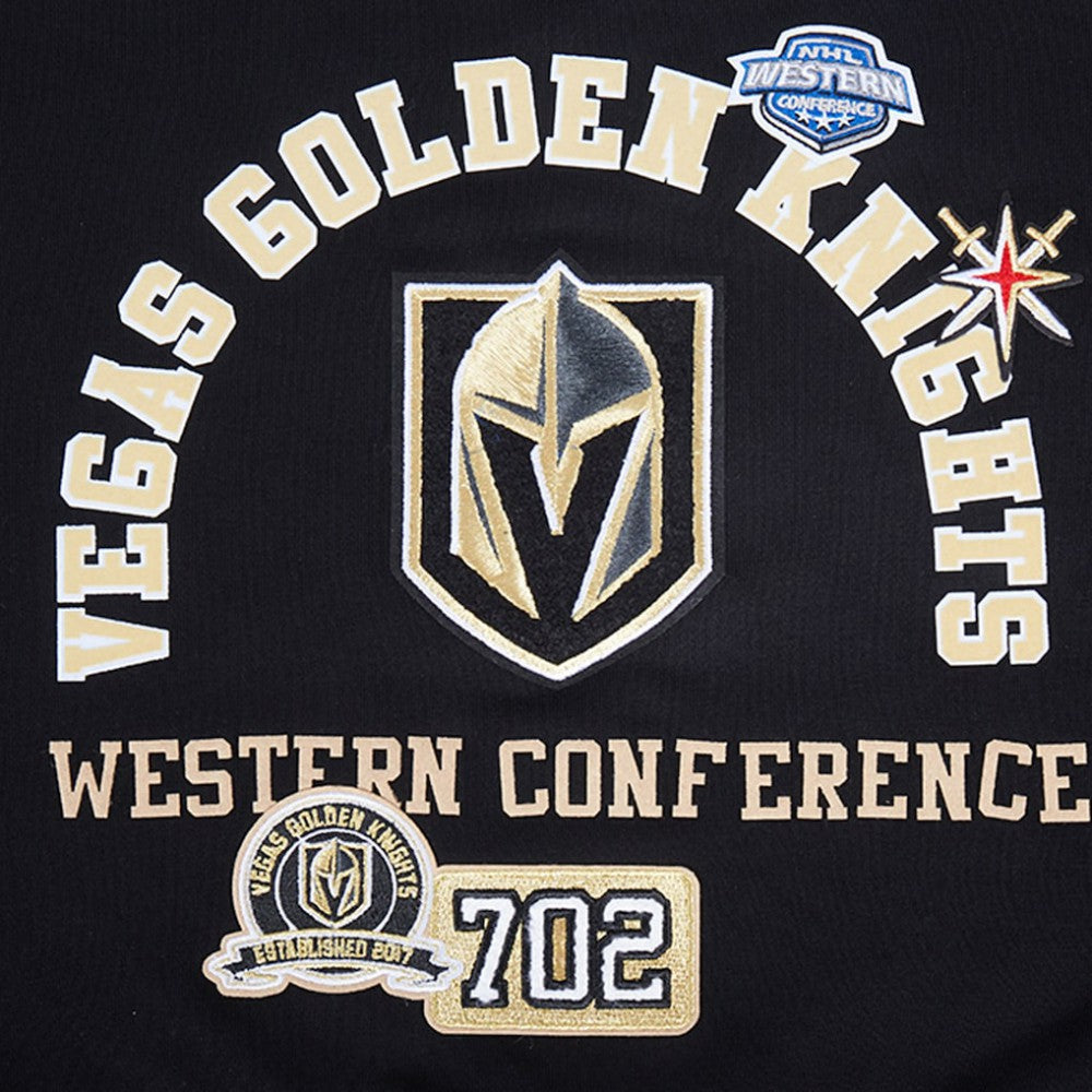 NHL Black Vegas Golden Knights Pro Standard Women's Area Code Cropped Pullover Sweatshirt