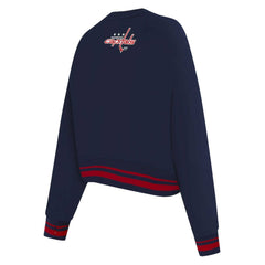 NHL Navy Washington Capitals Pro Standard Women's Area Code Cropped Pullover Sweatshirt