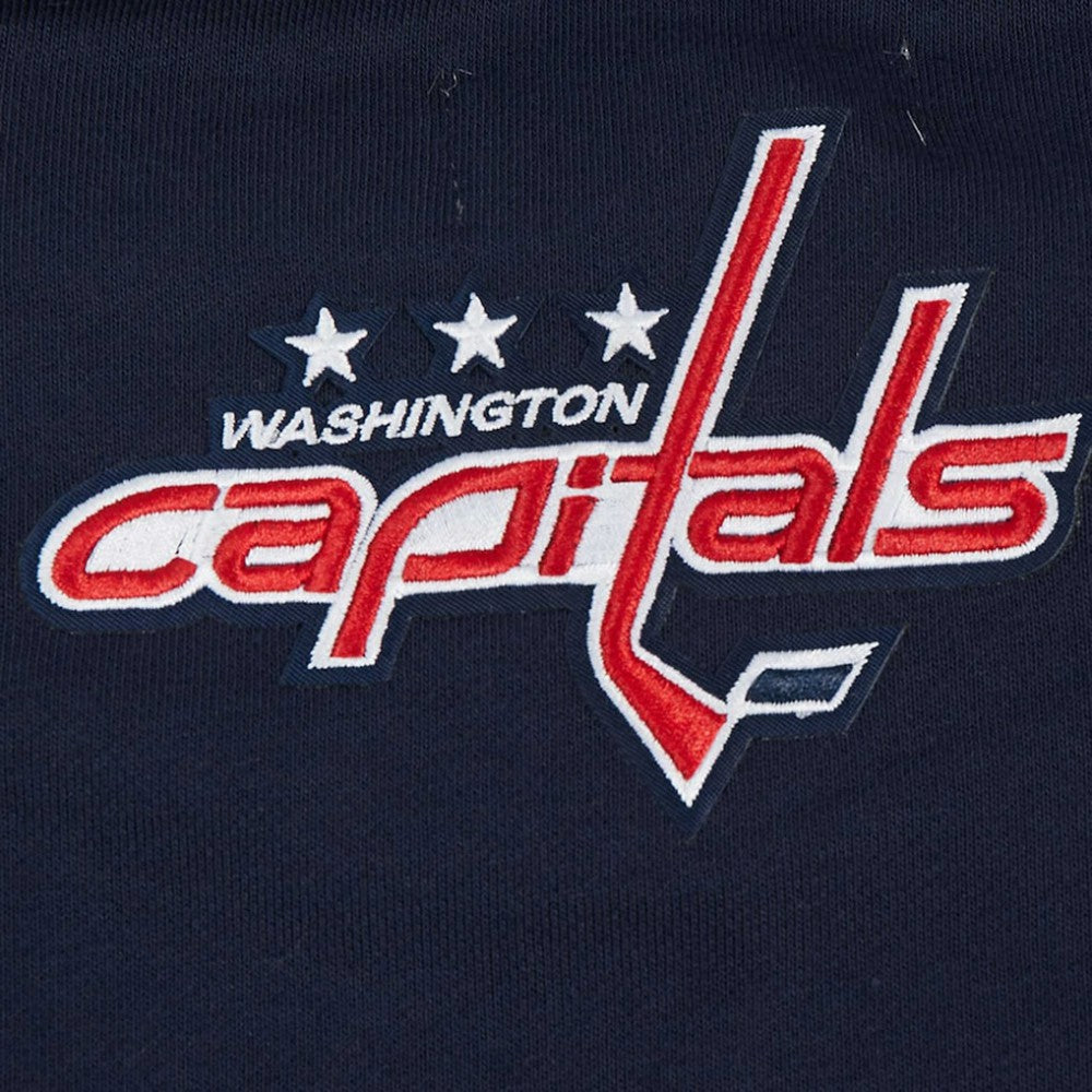 NHL Navy Washington Capitals Pro Standard Women's Area Code Cropped Pullover Sweatshirt
