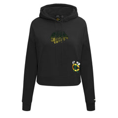 NHL Black Chicago Blackhawks Pro Standard Women's Jewels Cropped Pullover Hoodie