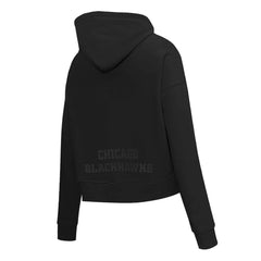 NHL Black Chicago Blackhawks Pro Standard Women's Jewels Cropped Pullover Hoodie