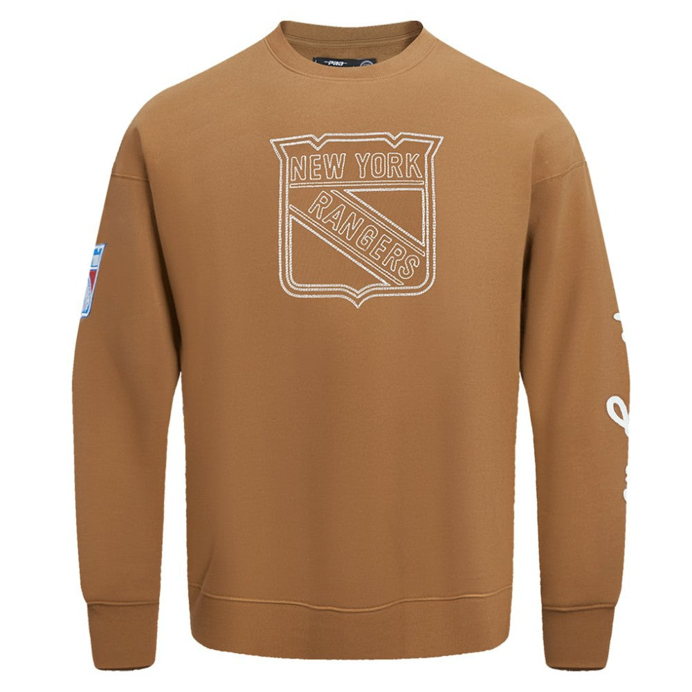 NHL Brown New York Rangers Pro Standard Paint the City Pullover Sweatshirt