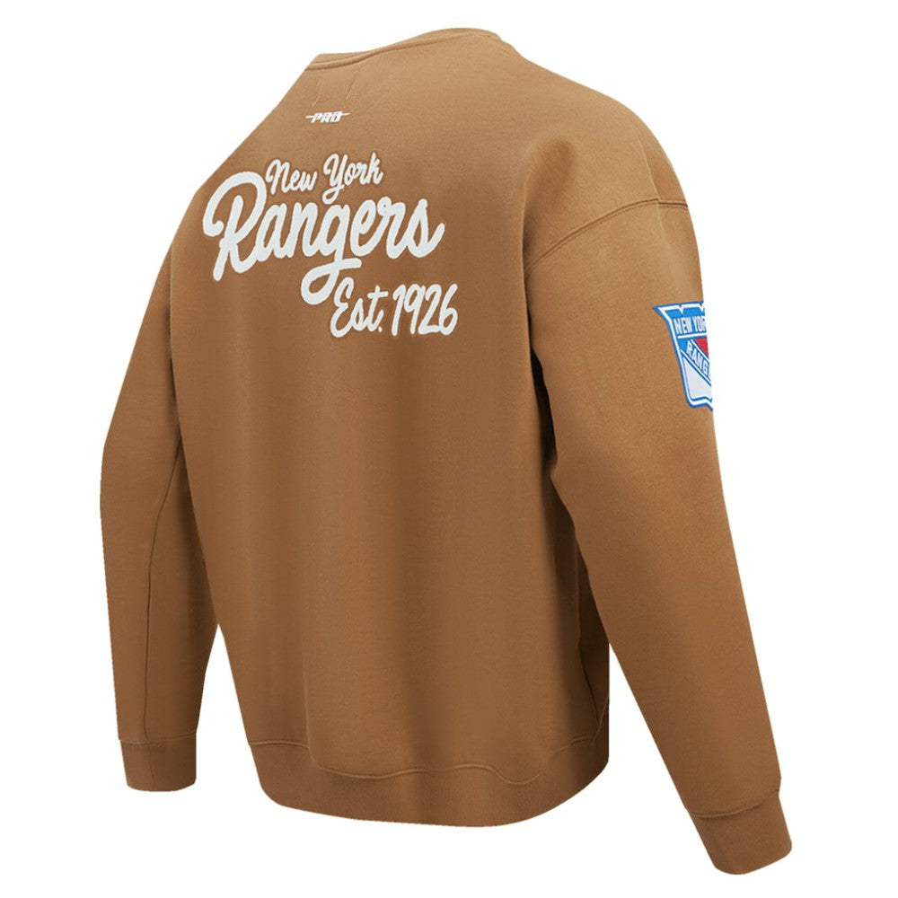 NHL Brown New York Rangers Pro Standard Paint the City Pullover Sweatshirt