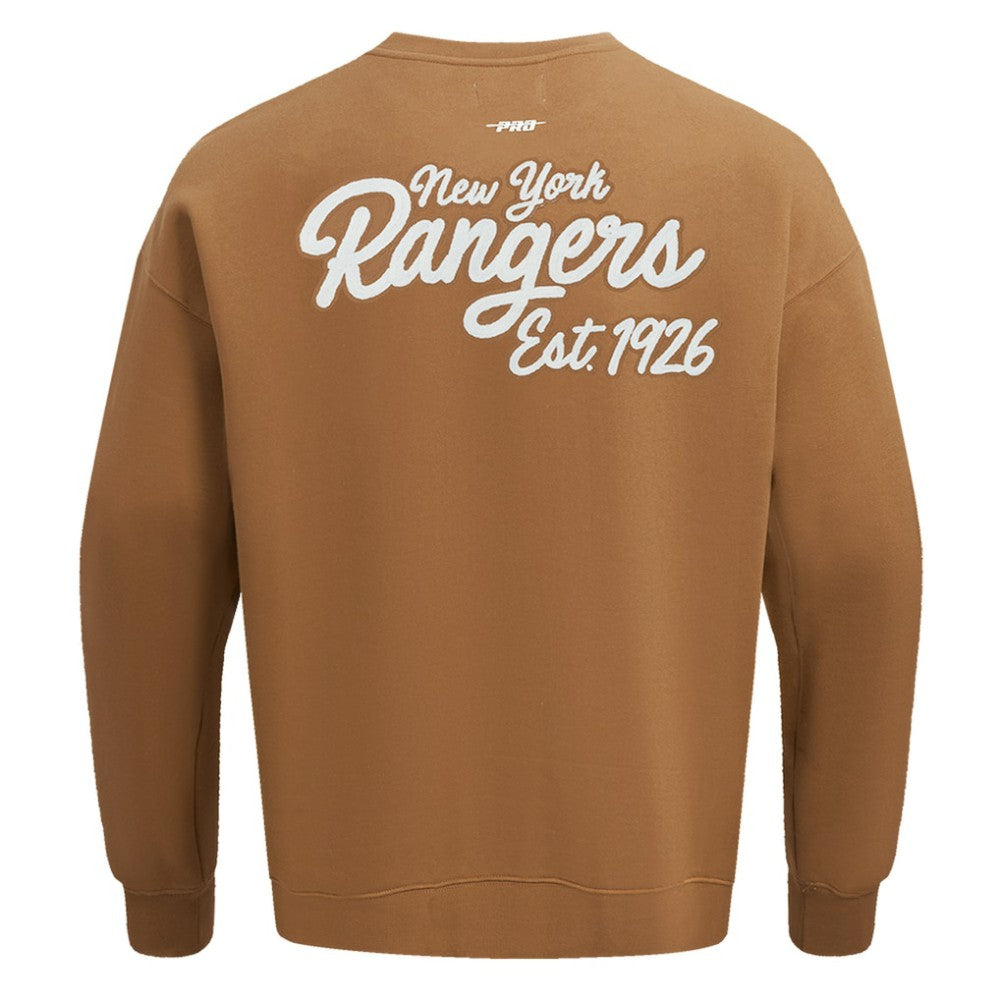 NHL Brown New York Rangers Pro Standard Paint the City Pullover Sweatshirt