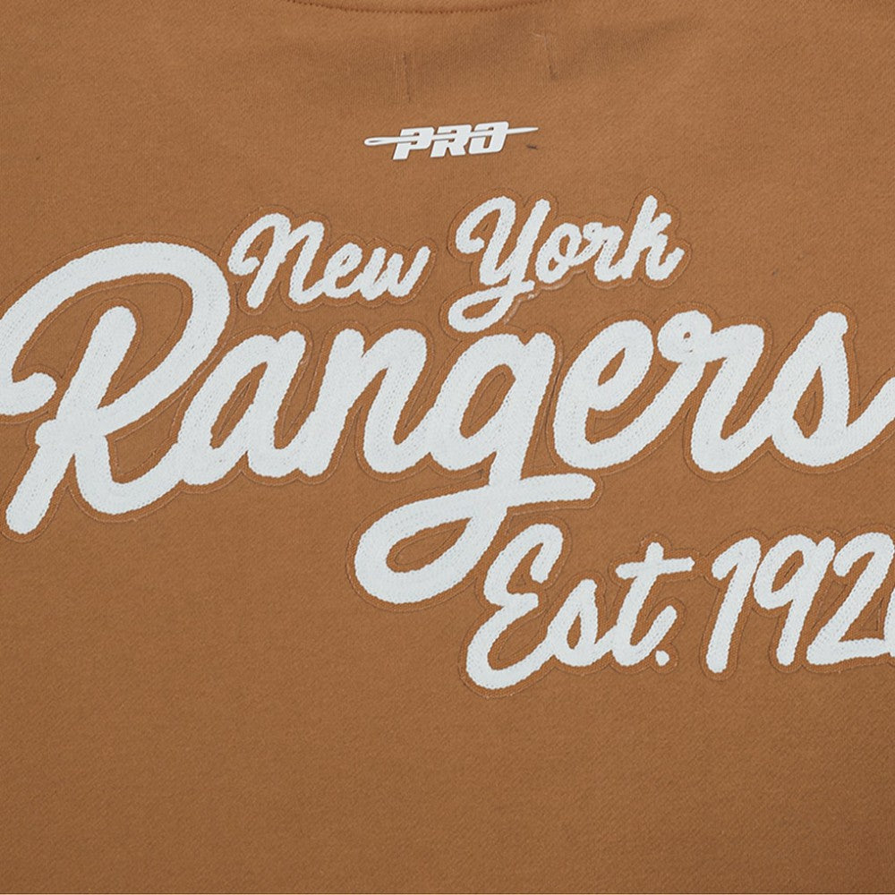 NHL Brown New York Rangers Pro Standard Paint the City Pullover Sweatshirt