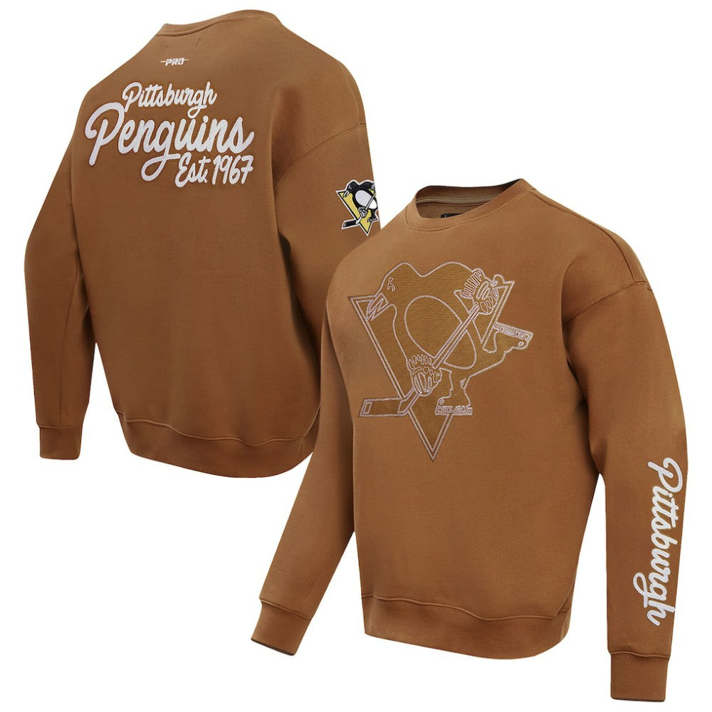 NHL Brown Pittsburgh Penguins Pro Standard Paint the City Pullover Sweatshirt