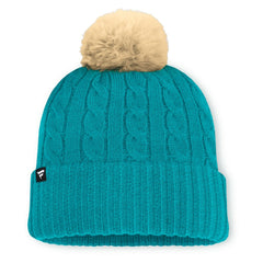 Women's Cable Knit Cuffed Hat with Pom - Miami Dolphins