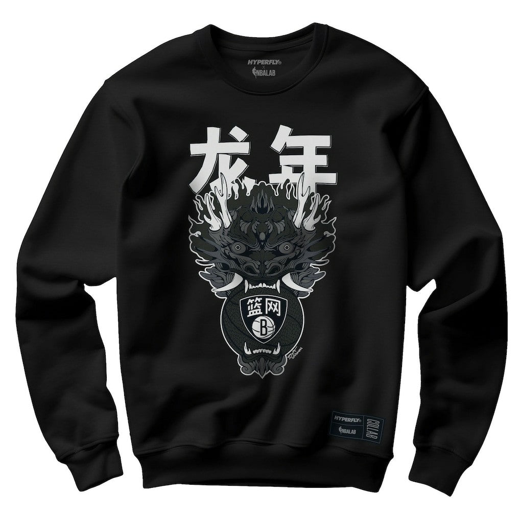 NBA Brooklyn Nets Hyperfly Unisex Year of the Dragon Lunar New Year Collection Pullover Sweatshirt
