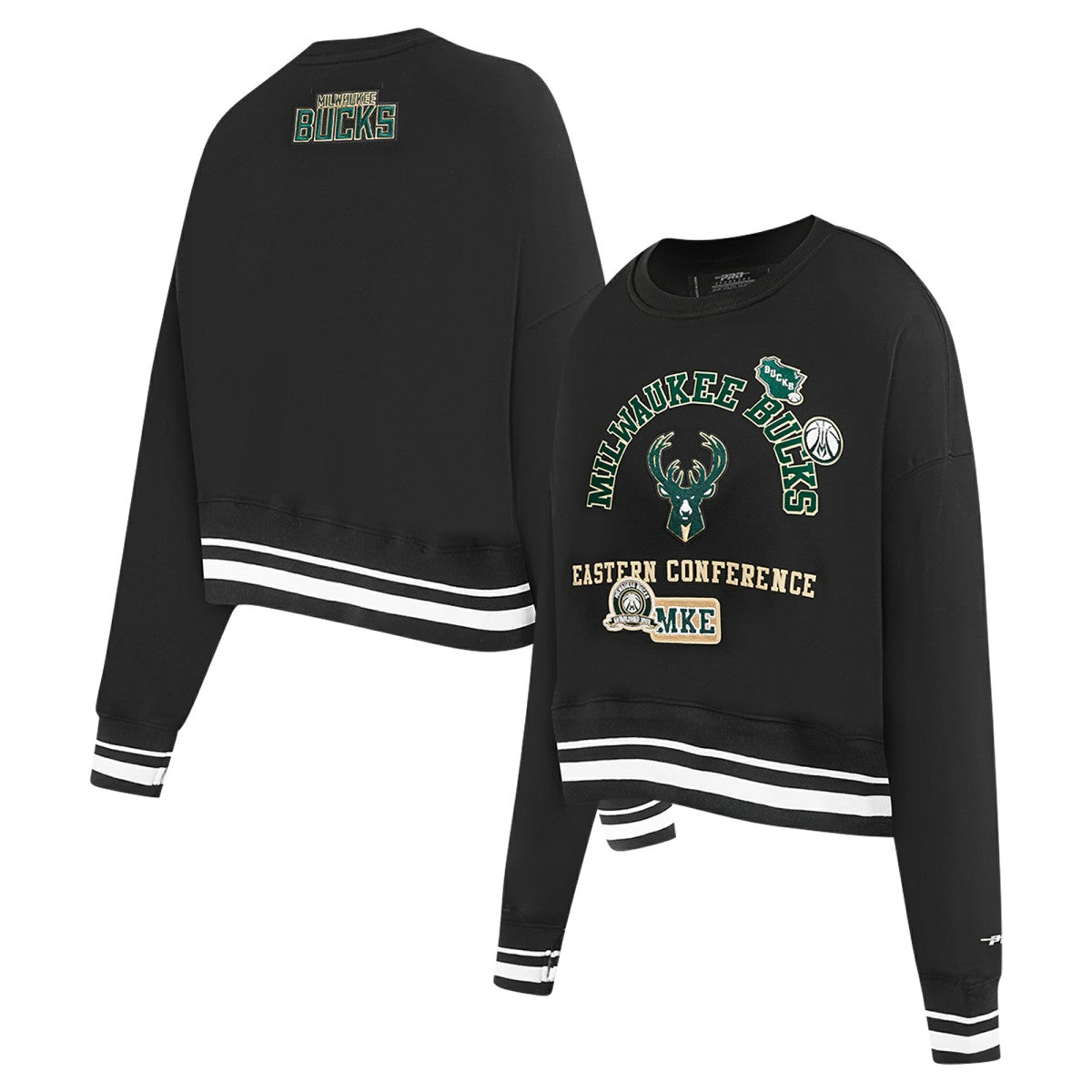 NBA Milwaukee Bucks Pro Standard Women's Area Code Cropped Pullover Sweatshirt