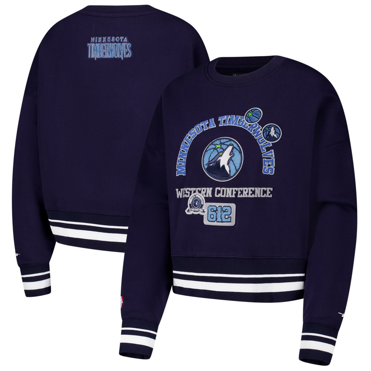NBA Minnesota Timberwolves Pro Standard Women's Area Code Cropped Pullover Sweatshirt