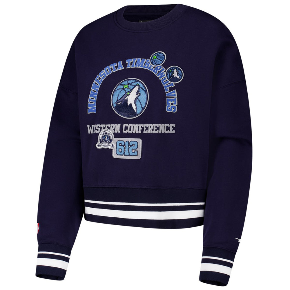NBA Minnesota Timberwolves Pro Standard Women's Area Code Cropped Pullover Sweatshirt