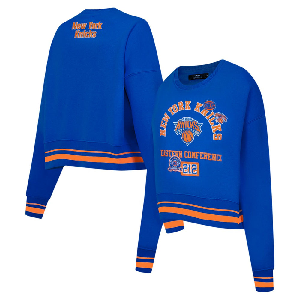 NBA New York Knicks Pro Standard Women's Area Code Cropped Pullover Sweatshirt