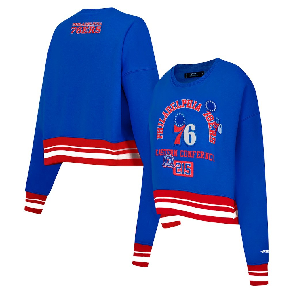 NBA Philadelphia 76ers Pro Standard Women's Area Code Cropped Pullover Sweatshirt