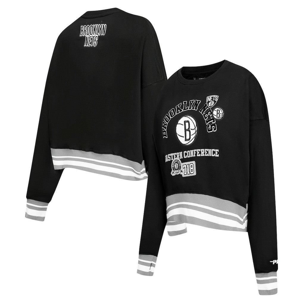 NBA Brooklyn Nets Pro Standard Women's Area Code Cropped Pullover Sweatshirt