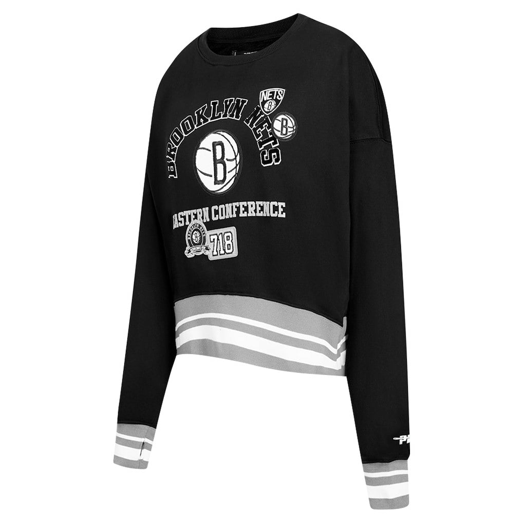 NBA Brooklyn Nets Pro Standard Women's Area Code Cropped Pullover Sweatshirt