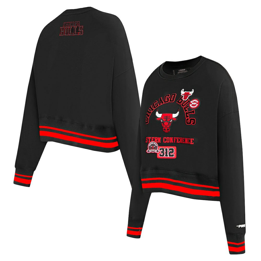 NBA Chicago Bulls Pro Standard Women's Area Code Cropped Pullover Sweatshirt