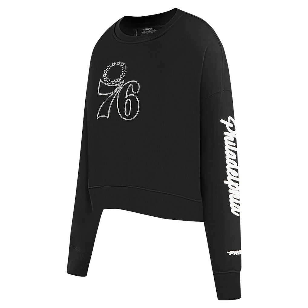 NBA Philadelphia 76ers Pro Standard Women's Paint The City Cropped Pullover Sweatshirt