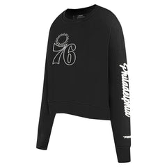 NBA Philadelphia 76ers Pro Standard Women's Paint The City Cropped Pullover Sweatshirt