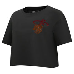 NBA Miami Heat Pro Standard Women's Jewels Boxy Cropped T-Shirt
