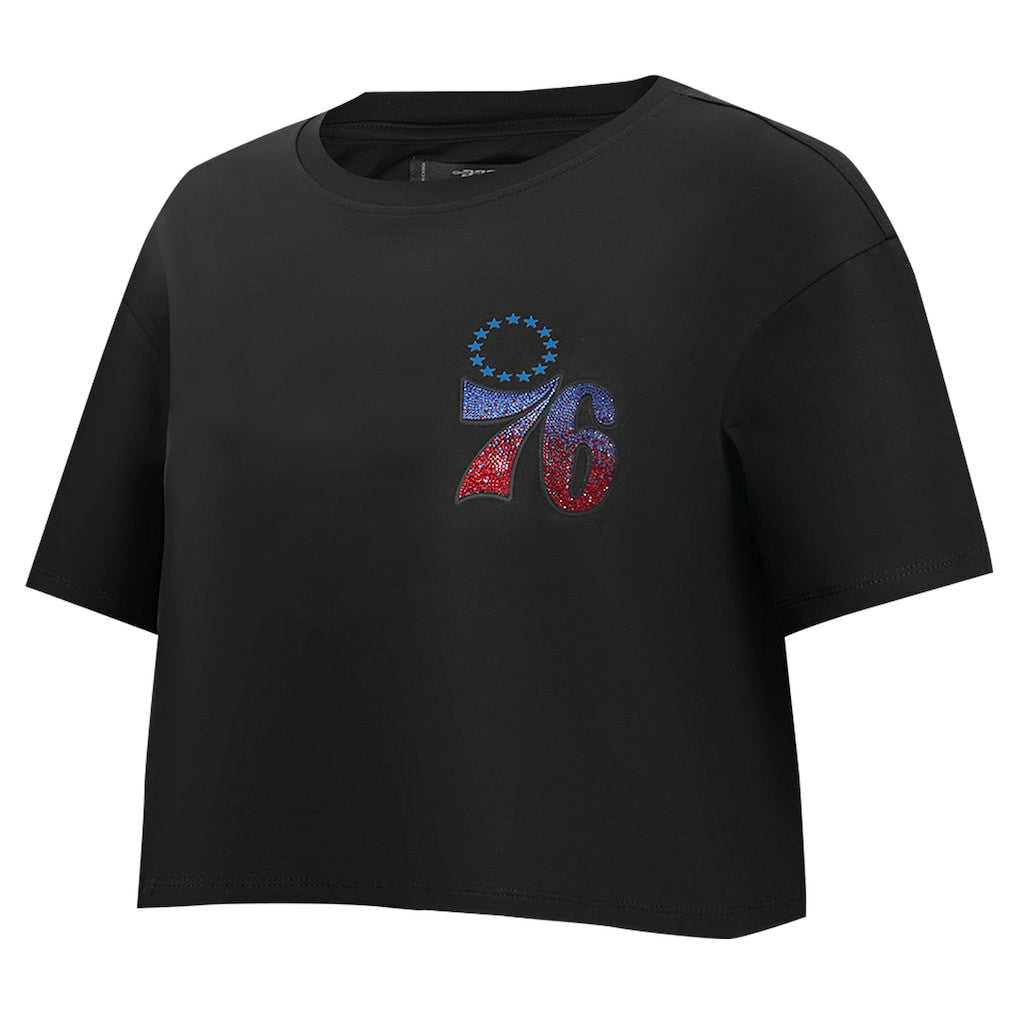 NBA Philadelphia 76ers Pro Standard Women's Jewels Boxy Cropped T-Shirt