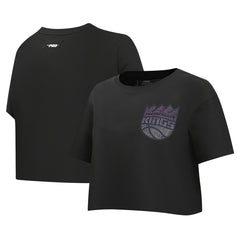 NBA Sacramento Kings Pro Standard Women's Jewels Boxy Cropped T-Shirt