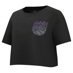 NBA Sacramento Kings Pro Standard Women's Jewels Boxy Cropped T-Shirt
