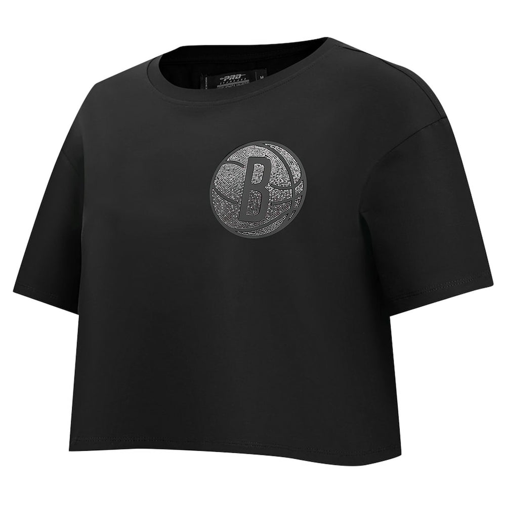 NBA Brooklyn Nets Pro Standard Women's Jewels Boxy Cropped T-Shirt