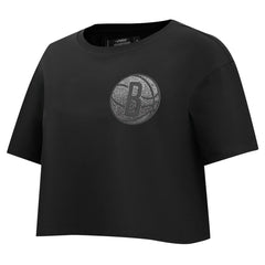 NBA Brooklyn Nets Pro Standard Women's Jewels Boxy Cropped T-Shirt