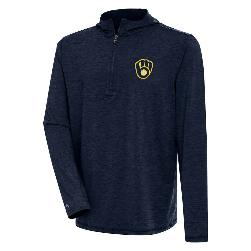 MLB Milwaukee Brewers Antigua Tidy Quarter-Zip Hoodie