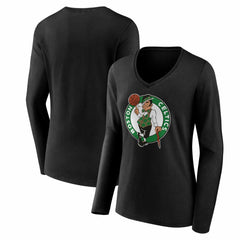 NBA Boston Celtics Women's Primary Logo Long Sleeve V-Neck T-Shirt