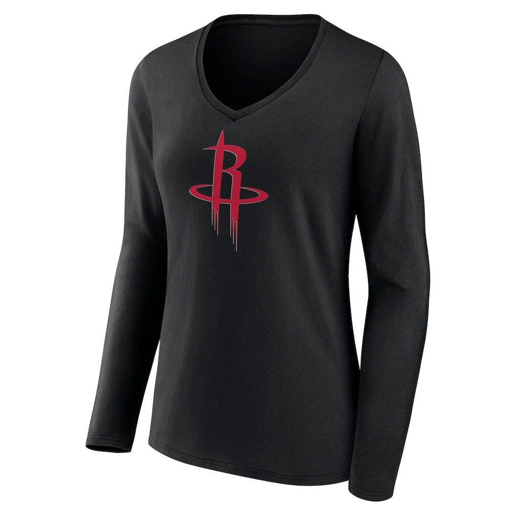 NBA Houston Rockets Women's Primary Logo Long Sleeve V-Neck T-Shirt