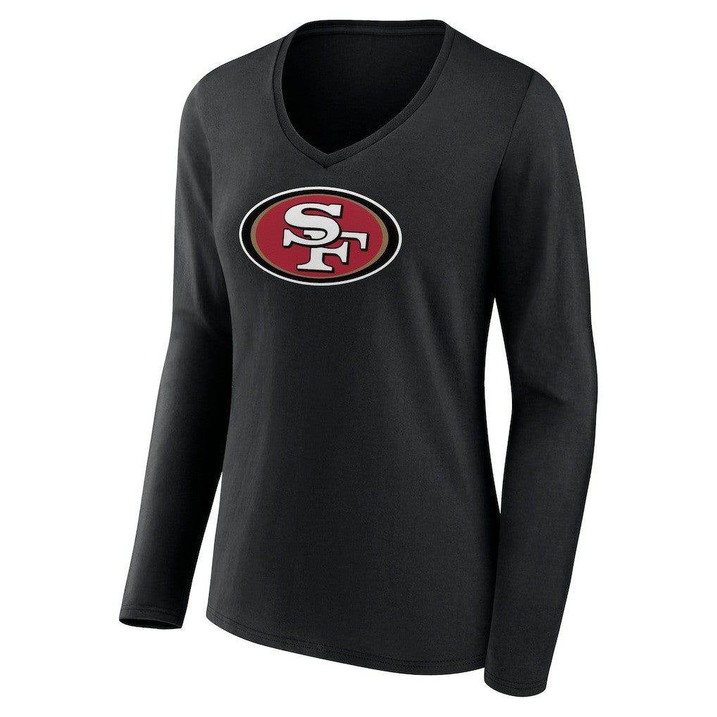 Women's Primary Logo Long Sleeve V-Neck T-Shirt - San Francisco 49ers
