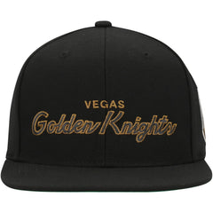 NHL Black Vegas Golden Knights Mitchell & Ness Core Team Script 2.0 Snapback Hat
