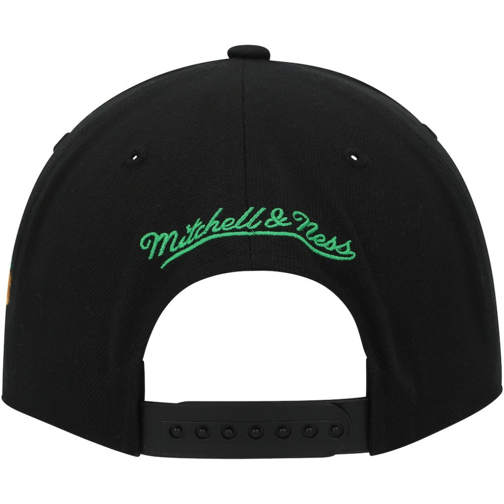 NHL Black Dallas Stars Mitchell & Ness Core Team Script 2.0 Snapback Hat