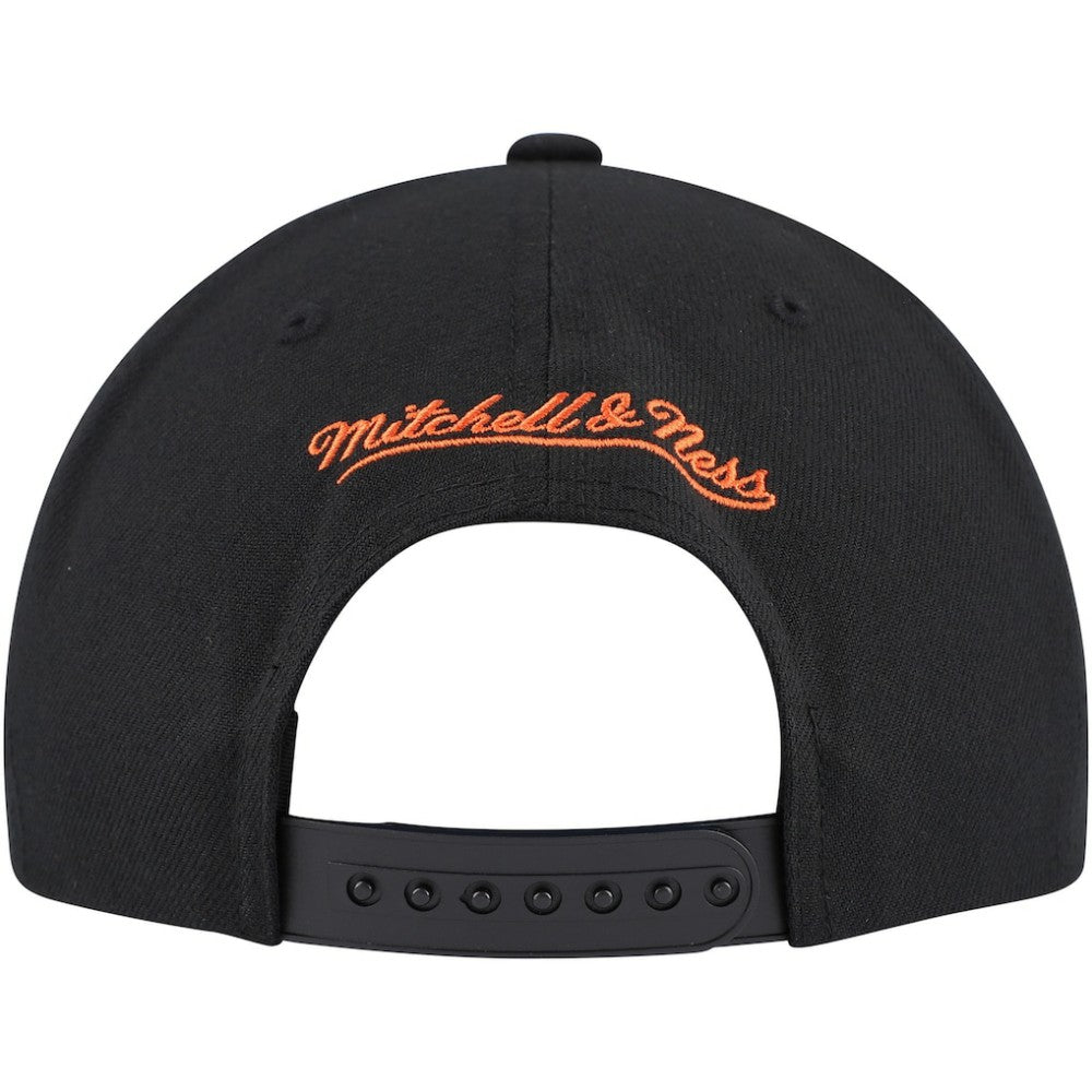 NHL Black Edmonton Oilers Mitchell & Ness Core Team Script 2.0 Snapback Hat