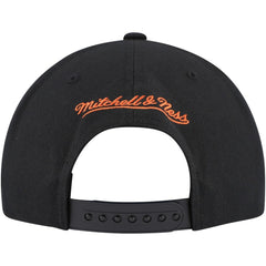 NHL Black Edmonton Oilers Mitchell & Ness Core Team Script 2.0 Snapback Hat