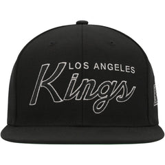 NHL Black Los Angeles Kings Mitchell & Ness Core Team Script 2.0 Snapback Hat