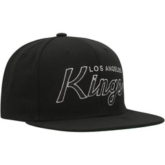 NHL Black Los Angeles Kings Mitchell & Ness Core Team Script 2.0 Snapback Hat